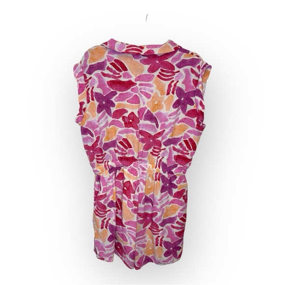 Gilli Plus Size Floral Romper | Pink Orange Red Boho Resort Vacation Chic 1X - Picture 2 of 5